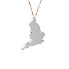 İngiltere Kolye - 8 ayar beyaz altın kolye (40 cm gümüş rolo zincir) #oaceoo