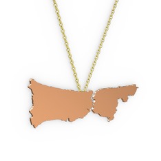 14 ayar rose altın kolye (40 cm altın rolo zincir)