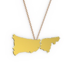 İstanbul Kolye - 14 ayar altın kolye (40 cm rose altın rolo zincir) #4c920s