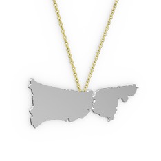 İstanbul Kolye - 925 ayar gümüş kolye (40 cm altın rolo zincir) #u0fq8a