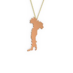 İtalya Kolye - 18 ayar rose altın kolye (40 cm altın rolo zincir) #ge2zgz