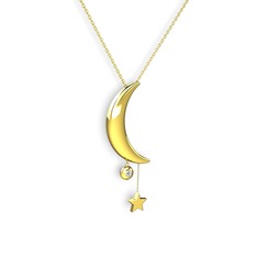 Swarovski 18 ayar altın kolye (40 cm altın rolo zincir)