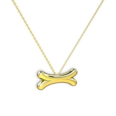 Kemik Kolye - 18 ayar altın kolye (40 cm altın rolo zincir) #ok6v84