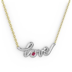 Saina Love Kolye - Rodolit garnet 925 ayar gümüş kolye (40 cm gümüş rolo zincir) #mzoesi