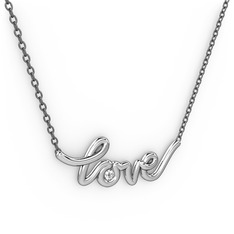 Saina Love Kolye - Swarovski 8 ayar beyaz altın kolye (40 cm gümüş rolo zincir) #ul490u