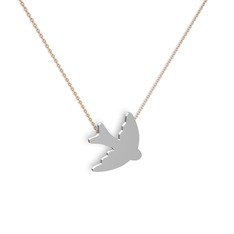 925 ayar gümüş kolye (40 cm rose altın rolo zincir)