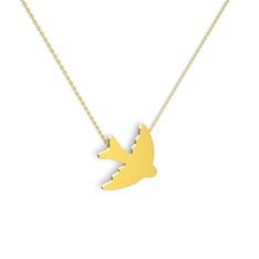 14 ayar altın kolye (40 cm gümüş rolo zincir)