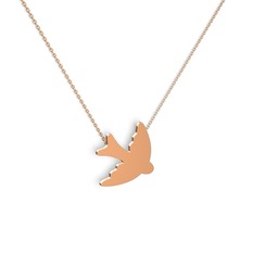 8 ayar rose altın kolye (40 cm gümüş rolo zincir)