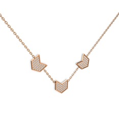 Üçlü Menta Kolye - Swarovski 14 ayar rose altın kolye (40 cm gümüş rolo zincir) #1fzfjmb