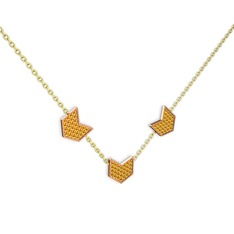 Sitrin 18 ayar rose altın kolye (40 cm altın rolo zincir)