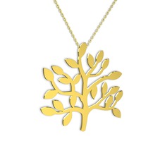 Hayat Ağacı Kolye - 18 ayar altın kolye (40 cm altın rolo zincir) #12l0w43