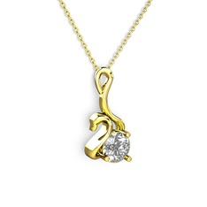Swarovski 14 ayar altın kolye (40 cm altın rolo zincir)