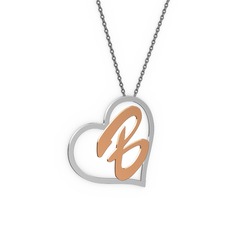 Kalpli İsim Kolye - 925 ayar gümüş kolye (1 karakterli el yazısı, 40 cm gümüş rolo zincir) #wtiyl2