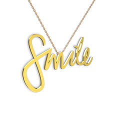 Smile Kolye - 18 ayar altın kolye (40 cm rose altın rolo zincir) #eoh81l