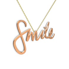 Smile Kolye - 14 ayar rose altın kolye (40 cm gümüş rolo zincir) #s0loox