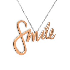 Smile Kolye - 925 ayar rose altın kaplama gümüş kolye (40 cm beyaz altın rolo zincir) #xkn4vm