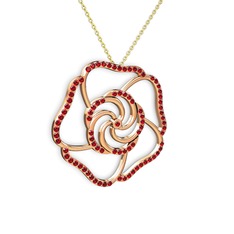 Garnet 18 ayar rose altın kolye (40 cm altın rolo zincir)