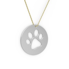 Sya Pati Kolye - 18 ayar beyaz altın kolye (40 cm altın rolo zincir) #114tcag