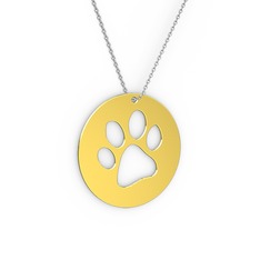 925 ayar altın kaplama gümüş kolye (40 cm beyaz altın rolo zincir)