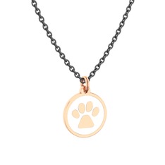 14 ayar rose altın kolye (Beyaz mineli, 40 cm gümüş rolo zincir)