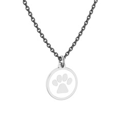 925 ayar gümüş kolye (Beyaz mineli, 40 cm gümüş rolo zincir)