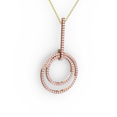 Gabriella Halka Kolye - Pembe kuvars 18 ayar rose altın kolye (40 cm altın rolo zincir) #1wsix8i
