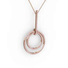 Gabriella Halka Kolye - Pembe kuvars 18 ayar rose altın kolye (40 cm rose altın rolo zincir) #8h5vxz