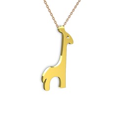 Zürafa Kolye - 14 ayar altın kolye (40 cm gümüş rolo zincir) #15zsiv0