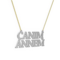 İki İsim Kolye - 925 ayar gümüş kolye (10 karakterli times new roman, 40 cm gümüş rolo zincir) #1agrh50