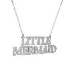 İki İsim Kolye - 14 ayar beyaz altın kolye (13 karakterli times new roman, 40 cm beyaz altın rolo zincir) #1c13xku