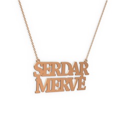14 ayar rose altın kolye (11 karakterli times new roman, 40 cm gümüş rolo zincir)