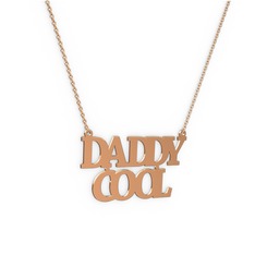 925 ayar rose altın kaplama gümüş kolye (9 karakterli times new roman, 40 cm rose altın rolo zincir)