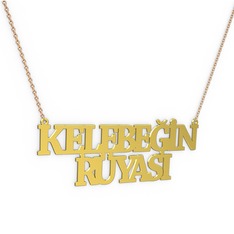 İki İsim Kolye - 18 ayar altın kolye (15 karakterli times new roman, 40 cm rose altın rolo zincir) #1o25e36