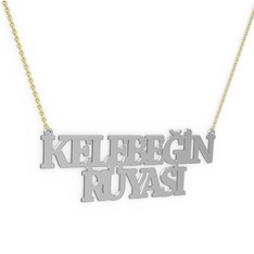 İki İsim Kolye - 925 ayar gümüş kolye (15 karakterli times new roman, 40 cm altın rolo zincir) #1r58bhd
