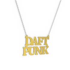 18 ayar altın kolye (8 karakterli times new roman, 40 cm beyaz altın rolo zincir)