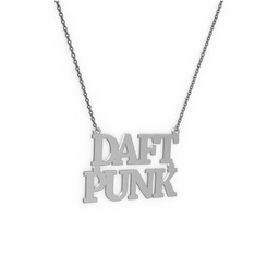 İki İsim Kolye - 18 ayar beyaz altın kolye (8 karakterli times new roman, 40 cm gümüş rolo zincir) #4tazwo