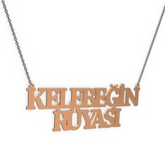 18 ayar rose altın kolye (15 karakterli times new roman, 40 cm gümüş rolo zincir)