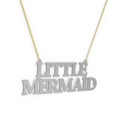 İki İsim Kolye - 925 ayar gümüş kolye (13 karakterli times new roman, 40 cm altın rolo zincir) #fqxaqe