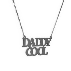 İki İsim Kolye - 925 ayar siyah rodyum kaplama gümüş kolye (9 karakterli times new roman, 40 cm gümüş rolo zincir) #ndkuyh