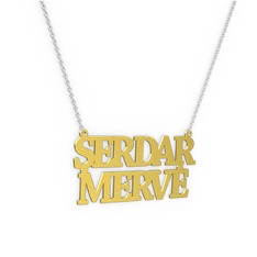 8 ayar altın kolye (11 karakterli times new roman, 40 cm beyaz altın rolo zincir)