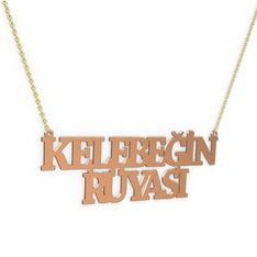 8 ayar rose altın kolye (15 karakterli times new roman, 40 cm altın rolo zincir)