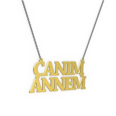 8 ayar altın kolye (10 karakterli times new roman, 40 cm gümüş rolo zincir)