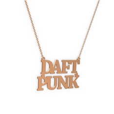 18 ayar rose altın kolye (8 karakterli times new roman, 40 cm rose altın rolo zincir)