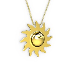 Güneş Kolye - 925 ayar altın kaplama gümüş kolye (40 cm altın rolo zincir) #16uznoe