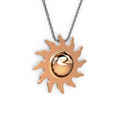 8 ayar rose altın kolye (40 cm gümüş rolo zincir)