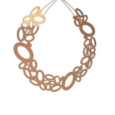 Hiedra Sarmaşık Kolye - 8 ayar rose altın kolye (40 cm rose altın rolo zincir) #1apddtt