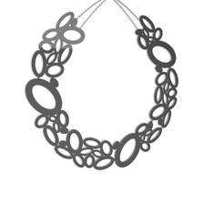 Hiedra Sarmaşık Kolye - 925 ayar siyah rodyum kaplama gümüş kolye (40 cm beyaz altın rolo zincir) #pin9oa