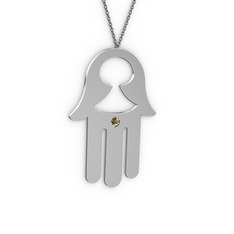 Dumanlı kuvars 925 ayar gümüş kolye (40 cm gümüş rolo zincir)