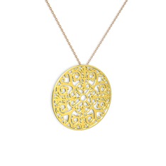 Moneda Kolye - 8 ayar altın kolye (40 cm rose altın rolo zincir) #1g44g7q