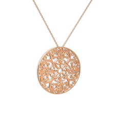 Moneda Kolye - 18 ayar rose altın kolye (40 cm rose altın rolo zincir) #l0p3gi